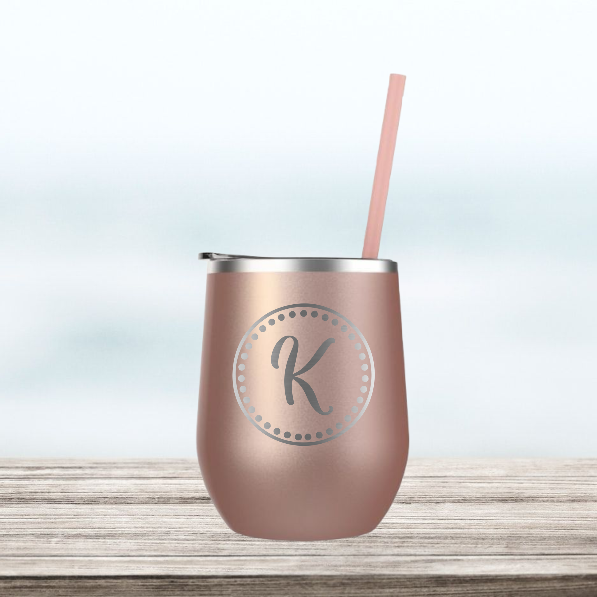 Personalised Double Walled Stainless Steel Tumbler With Straw and